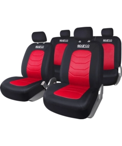 Set completo spc1019 di coprisedili universali auto nero/rosso righe